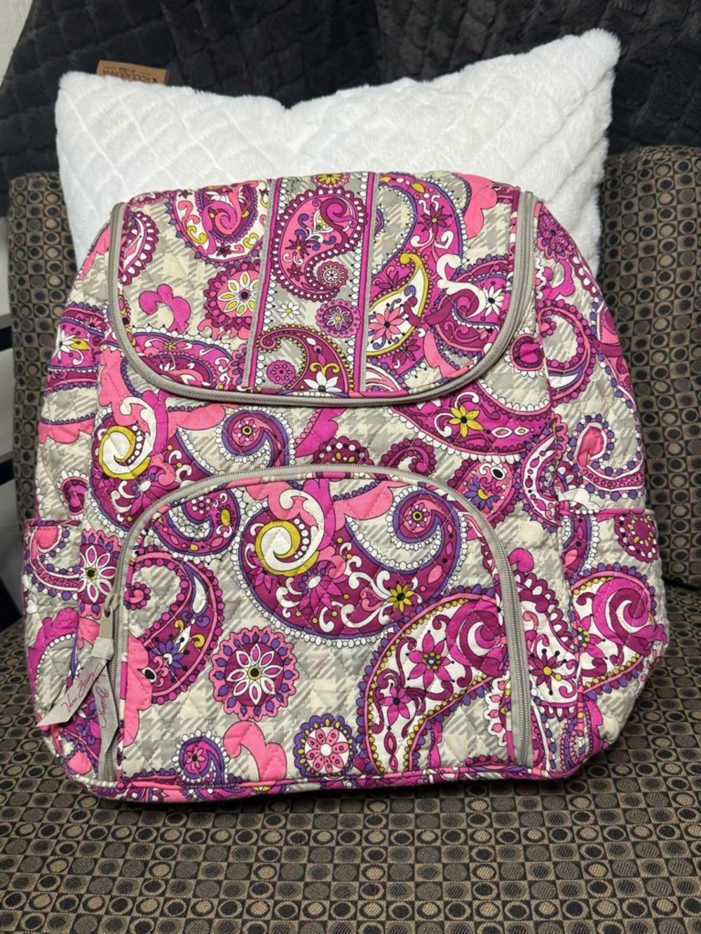 Vera Bradley RETIRED ‘Paisley Meets Plaid’ Double Zip Backpack